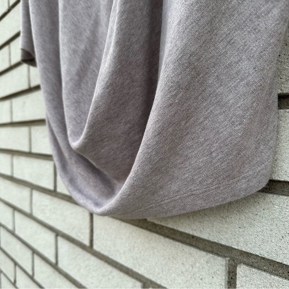 COS Oatmeal Asymmetrical Drape Front Jersey Knit Top Minimalist Sweater S - Picture 10 of 12